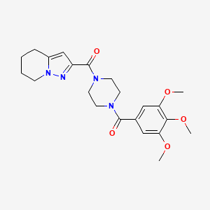 molecular formula C22H28N4O5 B2751116 (4,5,6,7-Tetrahydropyrazolo[1,5-a]pyridin-2-yl)(4-(3,4,5-trimethoxybenzoyl)piperazin-1-yl)methanone CAS No. 1903698-51-0