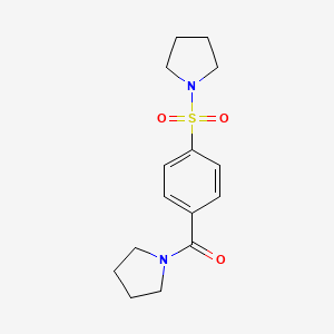 molecular formula C15H20N2O3S B2751127 Pyrrolidin-1-yl(4-(pyrrolidin-1-ylsulfonyl)phenyl)methanone CAS No. 433321-31-4