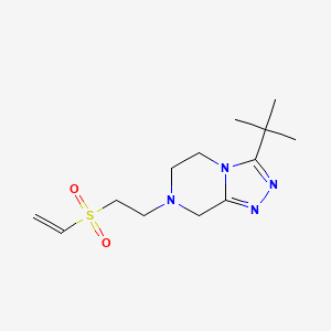 molecular formula C13H22N4O2S B2751146 3-Tert-butyl-7-(2-ethenylsulfonylethyl)-6,8-dihydro-5H-[1,2,4]triazolo[4,3-a]pyrazine CAS No. 2249638-00-2