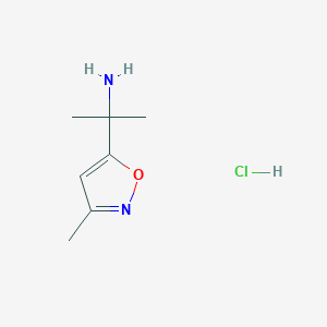 molecular formula C7H13ClN2O B2751158 2-(3-甲基-1,2-噁唑-5-基)丙基-2-胺；盐酸盐 CAS No. 2445792-11-8