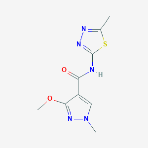 molecular formula C9H11N5O2S B2751162 3-甲氧基-1-甲基-N-(5-甲基-1,3,4-噻二唑-2-基)-1H-吡唑-4-羧酰胺 CAS No. 1014047-09-6