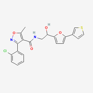molecular formula C21H17ClN2O4S B2751167 3-(2-氯苯基)-N-(2-羟基-2-(5-(噻吩-3-基)呋喃-2-基)乙基)-5-甲基异噁唑-4-羧酰胺 CAS No. 2034443-26-8
