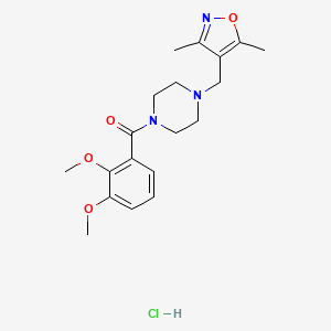 molecular formula C19H26ClN3O4 B2751177 (2,3-二甲氧基苯基)(4-((3,5-二甲基异噁唑-4-基甲基)哌嗪-1-基)甲酮) 盐酸盐 CAS No. 1396883-50-3
