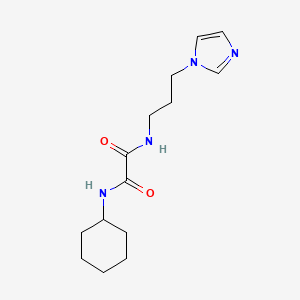 molecular formula C14H22N4O2 B2751192 N'-环己基-N-(3-咪唑-1-基丙基)甲酰胺 CAS No. 296801-30-4