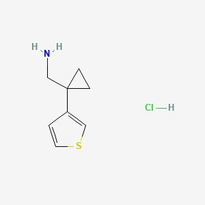 molecular formula C8H12ClNS B2751196 (1-噻吩-3-基环丙基)甲胺;盐酸盐 CAS No. 2567496-35-7