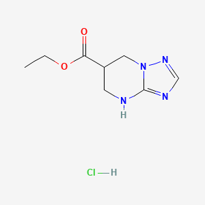 molecular formula C8H13ClN4O2 B2751200 Ethyl 4,5,6,7-tetrahydro-[1,2,4]triazolo[1,5-a]pyrimidine-6-carboxylate;hydrochloride CAS No. 2287343-86-4