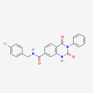 molecular formula C22H16ClN3O3 B2751203 N-(4-氯苄基)-2,4-二氧代-3-苯基-1,2,3,4-四氢喹唑-7-甲酰胺 CAS No. 892293-64-0