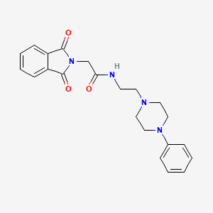 molecular formula C22H24N4O3 B2751204 2-(1,3-dioxoisoindolin-2-yl)-N-(2-(4-phenylpiperazin-1-yl)ethyl)acetamide CAS No. 1049437-78-6