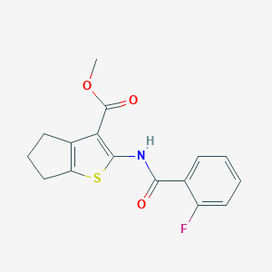 methyl 2-[(2-fluorobenzoyl)amino]-5,6-dihydro-4H-cyclopenta[b]thiophene-3-carboxylate
