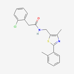 molecular formula C20H19ClN2OS B2751225 2-(2-氯苯基)-N-((4-甲基-2-(邻甲苯基)噻唑-5-基)甲基)乙酰胺 CAS No. 1448054-95-2