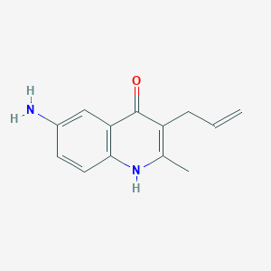 molecular formula C13H14N2O B2751233 3-烯丙基-6-氨基-2-甲基喹啉-4-醇 CAS No. 339342-51-7