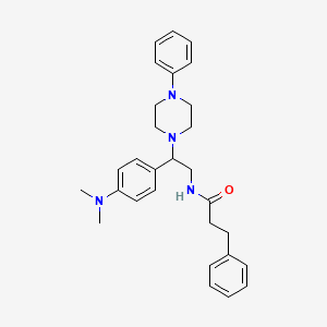 molecular formula C29H36N4O B2751234 N-(2-(4-(二甲胺)苯基)-2-(4-苯基哌嗪-1-基)乙基)-3-苯基丙酰胺 CAS No. 946286-46-0