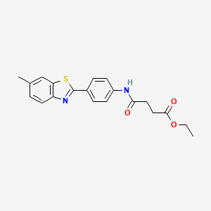 molecular formula C20H20N2O3S B2751235 乙酸4-(4-(6-甲基-1,3-苯并噻唑-2-基)苯胺基)-4-氧代丁酸乙酯 CAS No. 433310-16-8