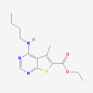 molecular formula C14H19N3O2S B275124 Ethyl 4-(butylamino)-5-methylthieno[2,3-d]pyrimidine-6-carboxylate 