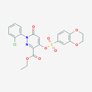 B2751244 Ethyl 1-(2-chlorophenyl)-4-(((2,3-dihydrobenzo[b][1,4]dioxin-6-yl)sulfonyl)oxy)-6-oxo-1,6-dihydropyridazine-3-carboxylate CAS No. 899728-14-4