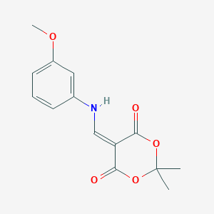 molecular formula C14H15NO5 B2751247 5-[(3-甲氧基苯基氨基)甲亚甲基]-2,2-二甲基-1,3-二氧代环戊烷-4,6-二酮 CAS No. 213699-52-6