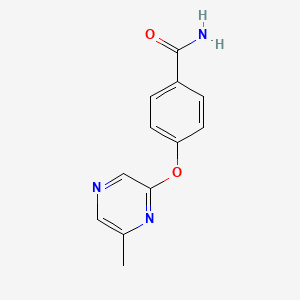 molecular formula C12H11N3O2 B2751253 4-(6-甲基吡嘧啶-2-基氧基)苯甲酰胺 CAS No. 2140305-86-6