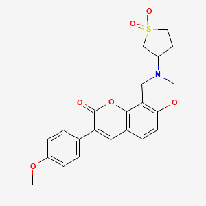 B2751274 9-(1,1-dioxidotetrahydrothiophen-3-yl)-3-(4-methoxyphenyl)-9,10-dihydrochromeno[8,7-e][1,3]oxazin-2(8H)-one CAS No. 951935-50-5