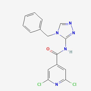 molecular formula C15H11Cl2N5O B2751275 N-(4-Benzyl-1,2,4-triazol-3-yl)-2,6-dichloropyridine-4-carboxamide CAS No. 2411300-52-0