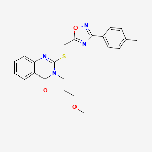 3-(3-ethoxypropyl)-2-(((3-(p-tolyl)-1,2,4-oxadiazol-5-yl)methyl)thio)quinazolin-4(3H)-one