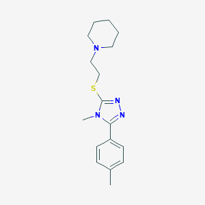 molecular formula C17H24N4S B275128 4-methyl-5-(4-methylphenyl)-4H-1,2,4-triazol-3-yl 2-(1-piperidinyl)ethyl sulfide 