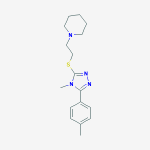 4-methyl-5-(4-methylphenyl)-4H-1,2,4-triazol-3-yl 2-(1-piperidinyl)ethyl sulfide