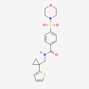 molecular formula C19H22N2O4S2 B2751282 4-(morpholinosulfonyl)-N-((1-(thiophen-2-yl)cyclopropyl)methyl)benzamide CAS No. 1210805-83-6