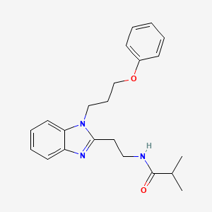 molecular formula C22H27N3O2 B2751284 2-methyl-N-{2-[1-(3-phenoxypropyl)benzimidazol-2-yl]ethyl}propanamide CAS No. 861428-77-5