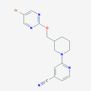 2-[3-[(5-Bromopyrimidin-2-yl)oxymethyl]piperidin-1-yl]pyridine-4-carbonitrile