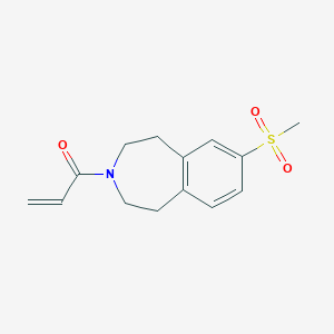 molecular formula C14H17NO3S B2751288 1-(7-Methylsulfonyl-1,2,4,5-tetrahydro-3-benzazepin-3-yl)prop-2-en-1-one CAS No. 2361702-63-6