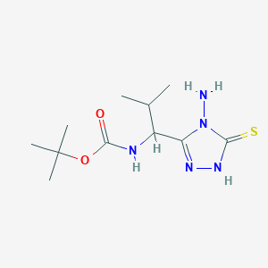 molecular formula C11H21N5O2S B2751289 叔丁基-N-[1-(4-氨基-5-硫代-4H-1,2,4-三嗪-3-基)-2-甲基丙基]甲酸酯 CAS No. 1024286-73-4