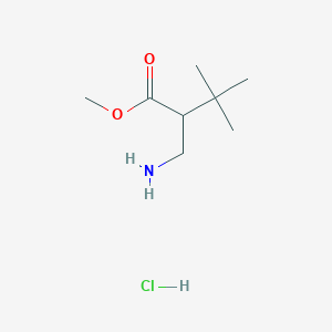 molecular formula C8H18ClNO2 B2751293 甲基2-(氨甲基)-3,3-二甲基丁酸乙酯；盐酸盐 CAS No. 2580242-17-5