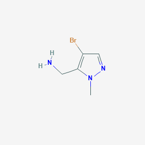 molecular formula C5H8BrN3 B2751295 [(4-Bromo-1-methyl-1H-pyrazol-5-yl)methyl]amine CAS No. 1005632-50-7; 1431965-13-7