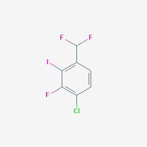 molecular formula C7H3ClF3I B2751300 1-Chloro-4-(difluoromethyl)-2-fluoro-3-iodo-benzene CAS No. 2190522-29-1