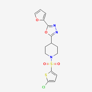 2-(1-((5-Chlorothiophen-2-yl)sulfonyl)piperidin-4-yl)-5-(furan-2-yl)-1,3,4-oxadiazole