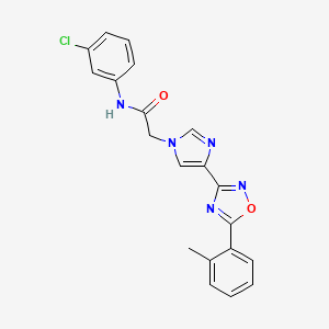 molecular formula C20H16ClN5O2 B2751310 N~1~-(3-氯苯基)-2-{4-[5-(2-甲基苯基)-1,2,4-噁二唑-3-基]-1H-咪唑-1-基}乙酰胺 CAS No. 1251605-97-6