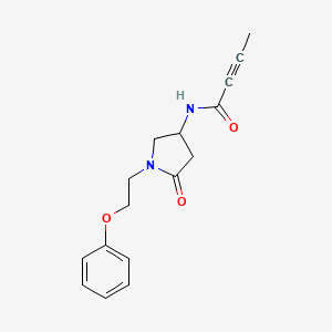 B2751323 N-[5-Oxo-1-(2-phenoxyethyl)pyrrolidin-3-yl]but-2-ynamide CAS No. 2411308-14-8