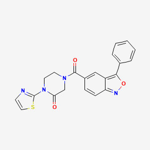4-(3-Phenylbenzo[c]isoxazole-5-carbonyl)-1-(thiazol-2-yl)piperazin-2-one