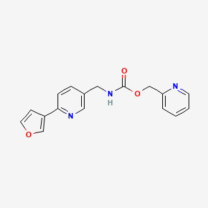 molecular formula C17H15N3O3 B2751339 Pyridin-2-ylmethyl ((6-(furan-3-yl)pyridin-3-yl)methyl)carbamate CAS No. 2034561-38-9