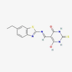 5-(((6-ethylbenzo[d]thiazol-2-yl)amino)methylene)-2-thioxodihydropyrimidine-4,6(1H,5H)-dione