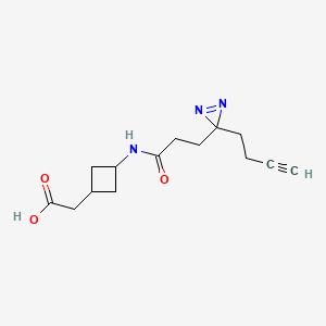 2-[3-[3-(3-But-3-ynyldiazirin-3-yl)propanoylamino]cyclobutyl]acetic acid