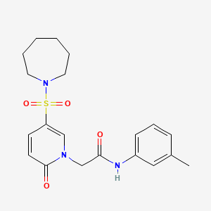 molecular formula C20H25N3O4S B2751363 2-[5-(azepan-1-ylsulfonyl)-2-oxopyridin-1(2H)-yl]-N-(3-methylphenyl)acetamide CAS No. 1358165-43-1