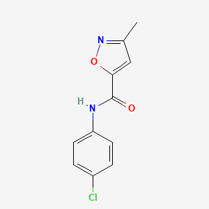molecular formula C11H9ClN2O2 B2751372 N-(4-chlorophenyl)-3-methyl-1,2-oxazole-5-carboxamide CAS No. 126243-16-1