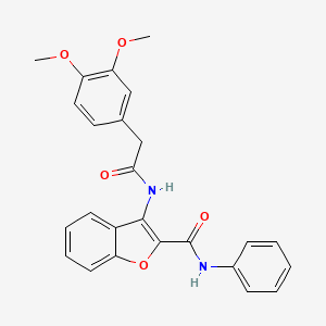 molecular formula C25H22N2O5 B2751378 3-(2-(3,4-dimethoxyphenyl)acetamido)-N-phenylbenzofuran-2-carboxamide CAS No. 887888-15-5