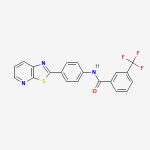 molecular formula C20H12F3N3OS B2751383 N-(4-(thiazolo[5,4-b]pyridin-2-yl)phenyl)-3-(trifluoromethyl)benzamide CAS No. 863588-64-1