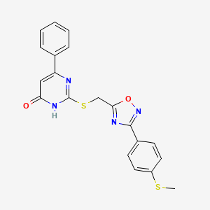 molecular formula C20H16N4O2S2 B2751386 2-[({3-[4-(甲硫基)苯基]-1,2,4-噁二唑-5-基}甲硫基)-6-苯基-4-嘧啶醇 CAS No. 946323-62-2