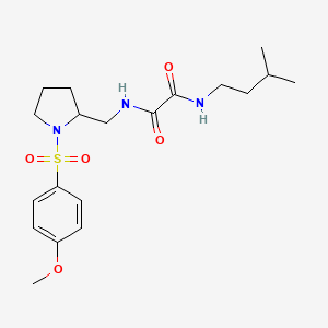 molecular formula C19H29N3O5S B2751390 N1-异戊基-N2-((1-((4-甲氧基苯基)磺酰)吡咯烷-2-基)甲基)草酰胺 CAS No. 896286-75-2