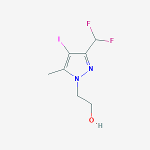 molecular formula C7H9F2IN2O B2751409 2-[3-(Difluoromethyl)-4-iodo-5-methylpyrazol-1-yl]ethanol CAS No. 1946816-98-3