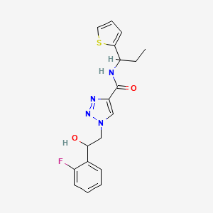 molecular formula C18H19FN4O2S B2751416 1-(2-(2-氟苯基)-2-羟基乙基)-N-(1-(噻吩-2-基)丙基)-1H-1,2,3-三唑-4-甲酰胺 CAS No. 2034344-36-8