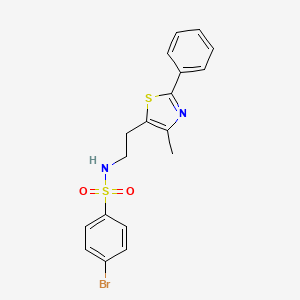 molecular formula C18H17BrN2O2S2 B2751422 4-bromo-N-(2-(4-methyl-2-phenylthiazol-5-yl)ethyl)benzenesulfonamide CAS No. 890953-59-0